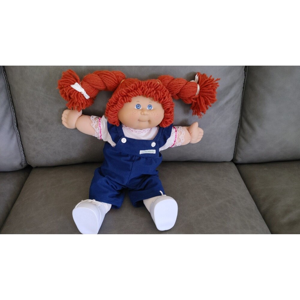 Cabbage Patch Kid 25th Anniversary CPK Red Hair, Blue Overalls, Diaper, HM#8
